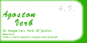 agoston verb business card